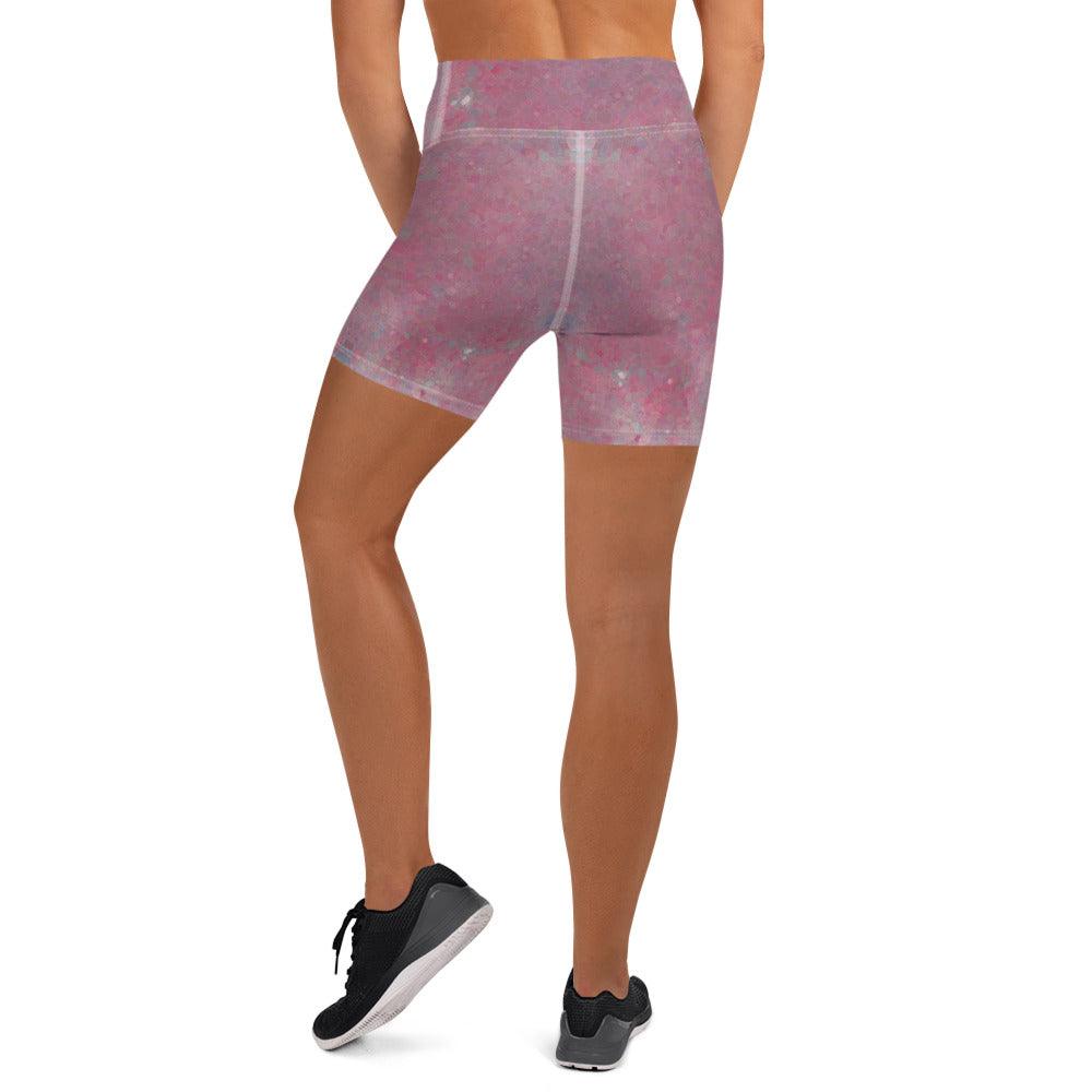 Dazzling Glitter 3 Yoga Shorts for eco-friendly fashion enthusiasts