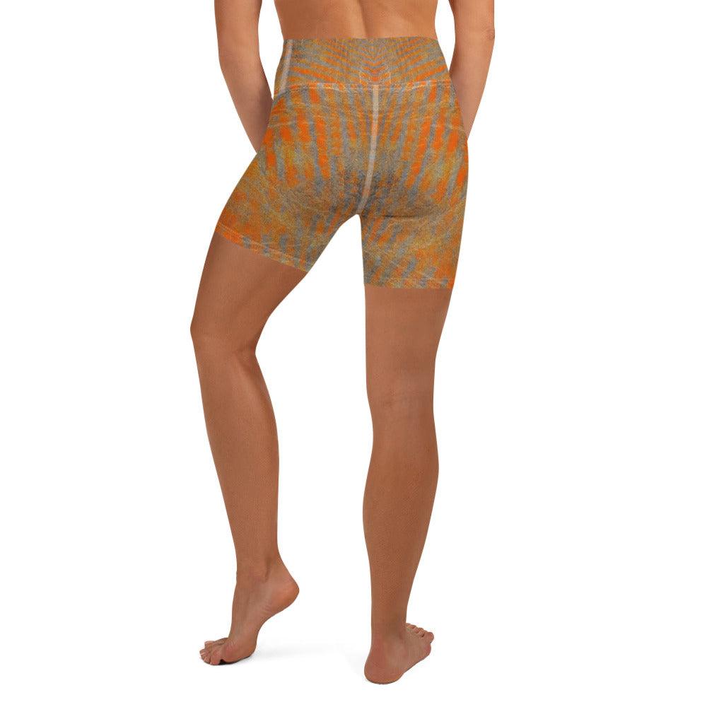 Durable Orange Shorts for yoga, offering both style and function