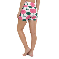 Radiant Rose Diamond Elegance Yoga Shorts