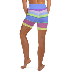 Cosmic Carnival Colorful Stripe All-Over Print Yoga ShortsShorts