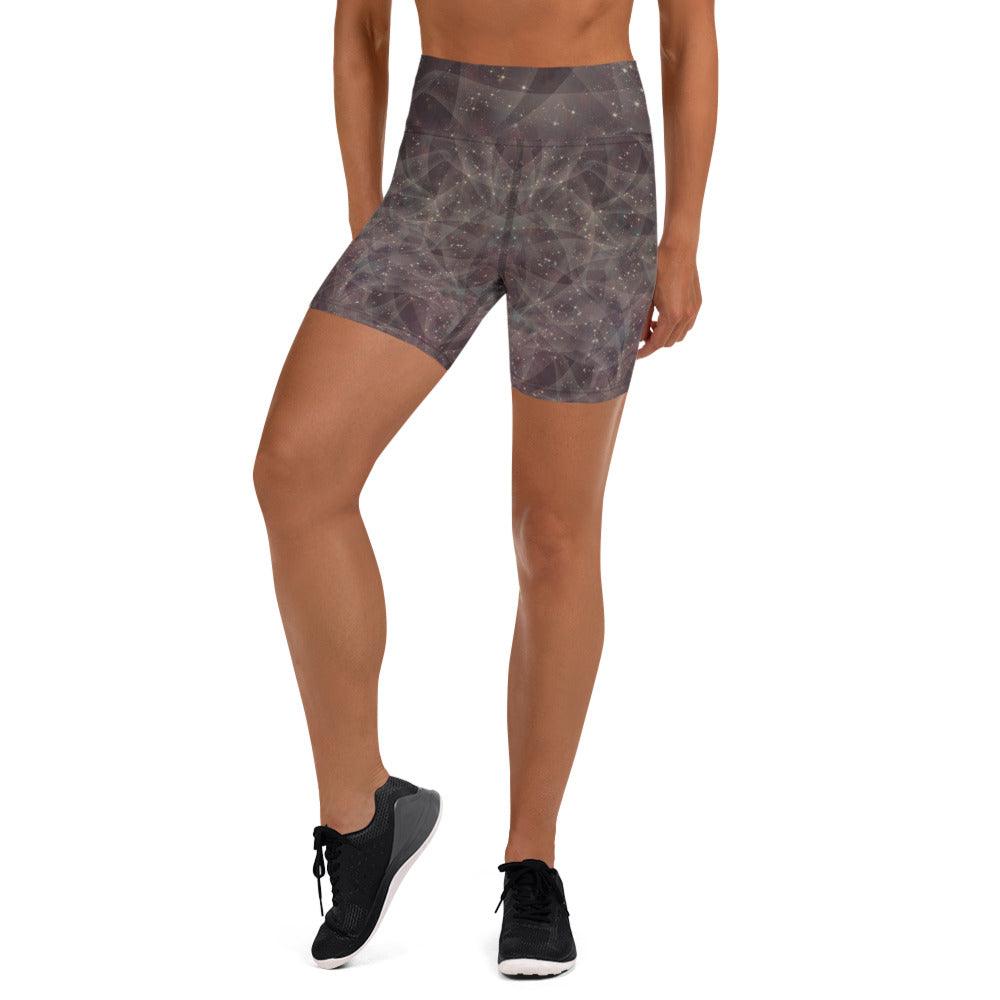 Enchanted Pupil Yoga Shorts Front View