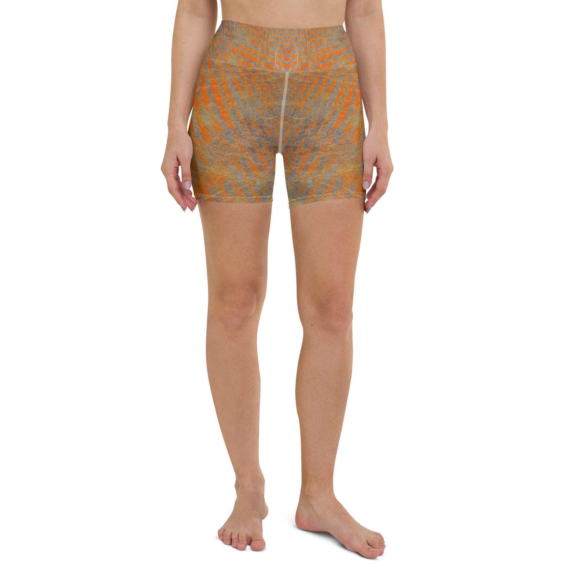 Stylish Orange Yoga Shorts with a snug fit for maximum flexibility