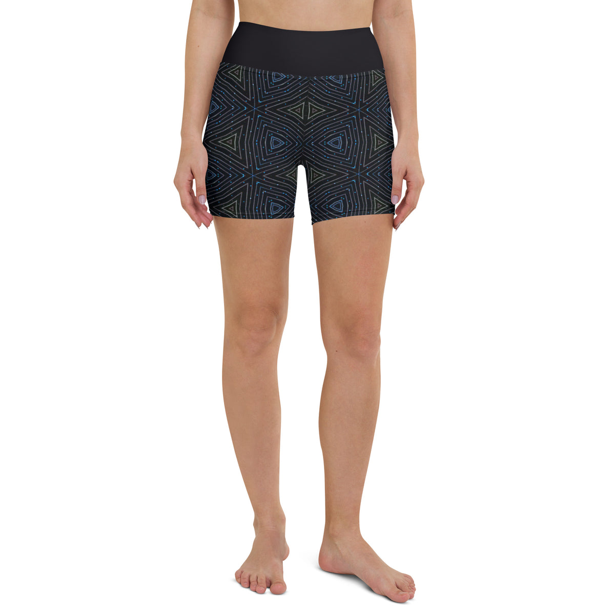 Neon Geometry Yoga Shorts