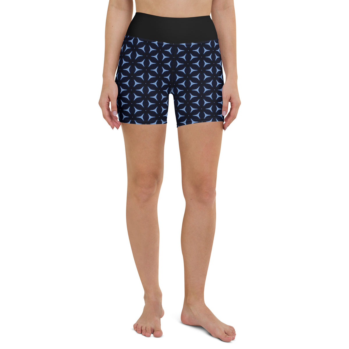 Monochrome Mosaic Yoga Shorts