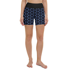 Monochrome Mosaic Yoga Shorts