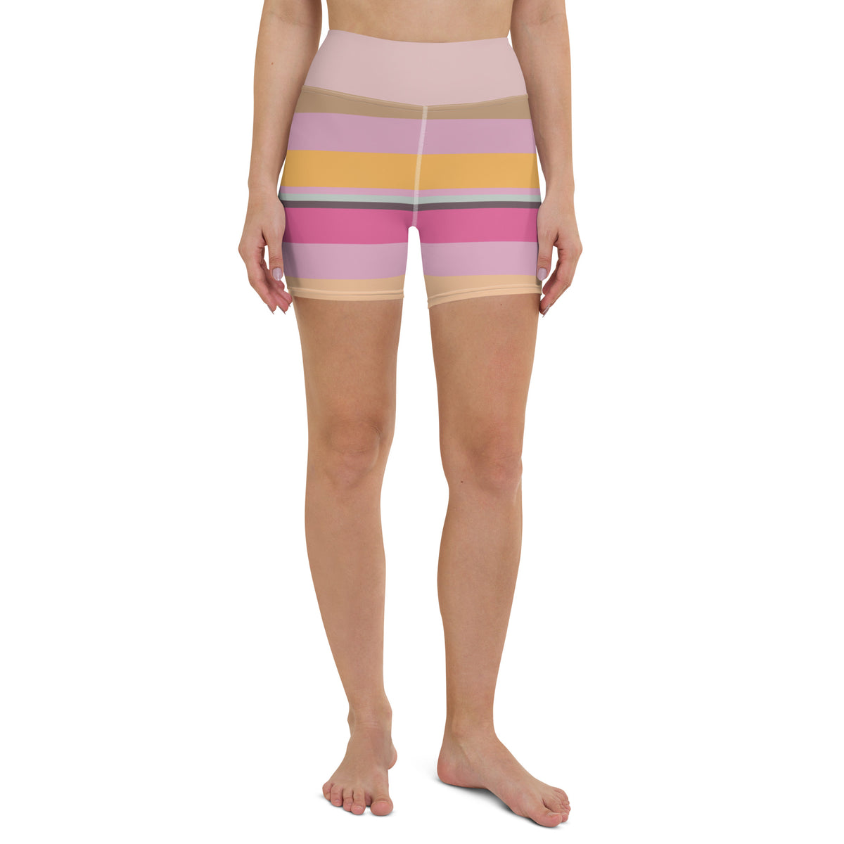 Fiesta Fiesta Colorful Stripe All-Over Print Yoga Shorts