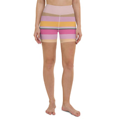 Fiesta Fiesta Colorful Stripe All-Over Print Yoga Shorts