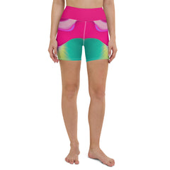 Cooling down after a vigorous session in the eye-catching Radiant Ripple Yoga Shorts.