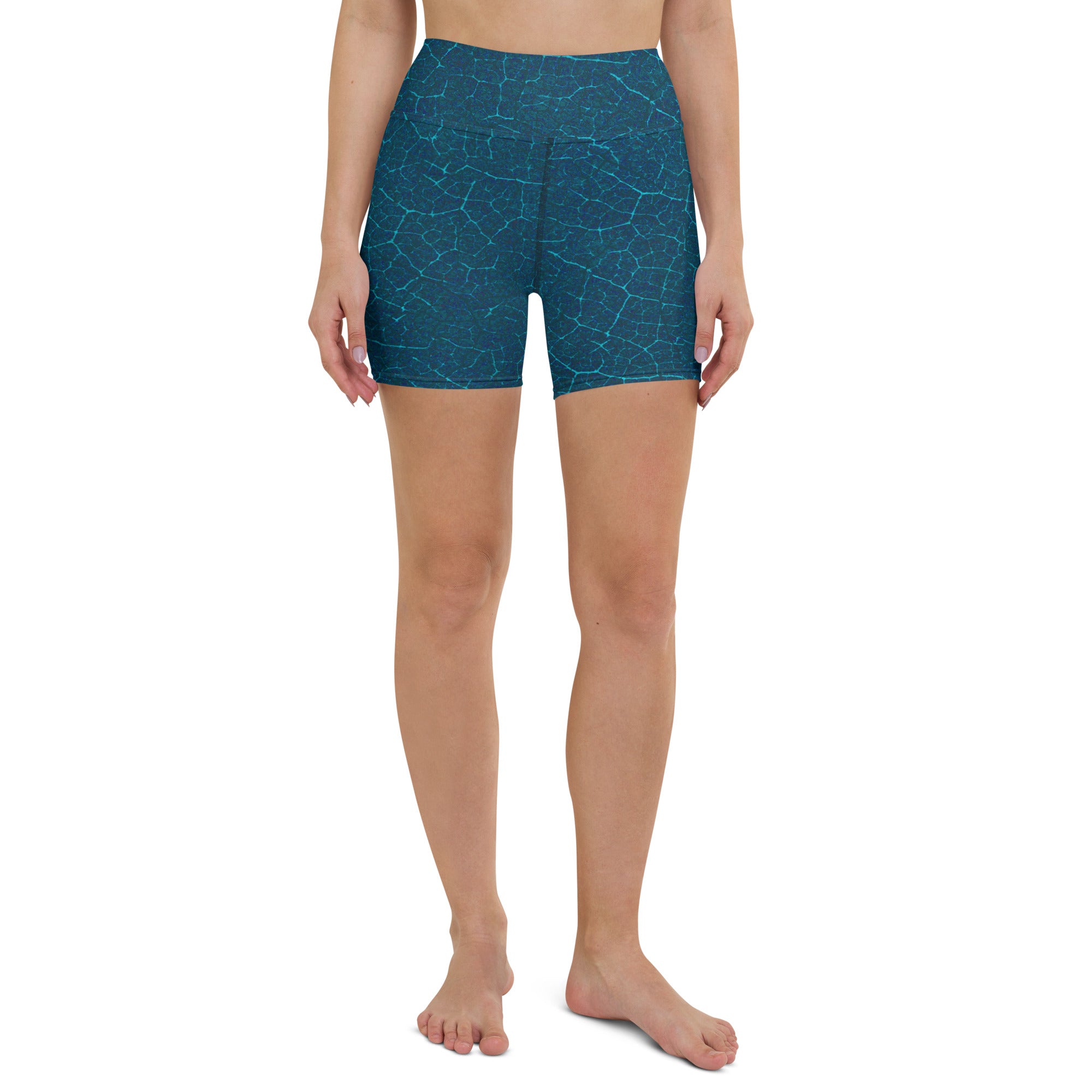 Zen Garden Escape Yoga Shorts displayed, showcasing the calming zen garden pattern designed to inspire peace in your practice.