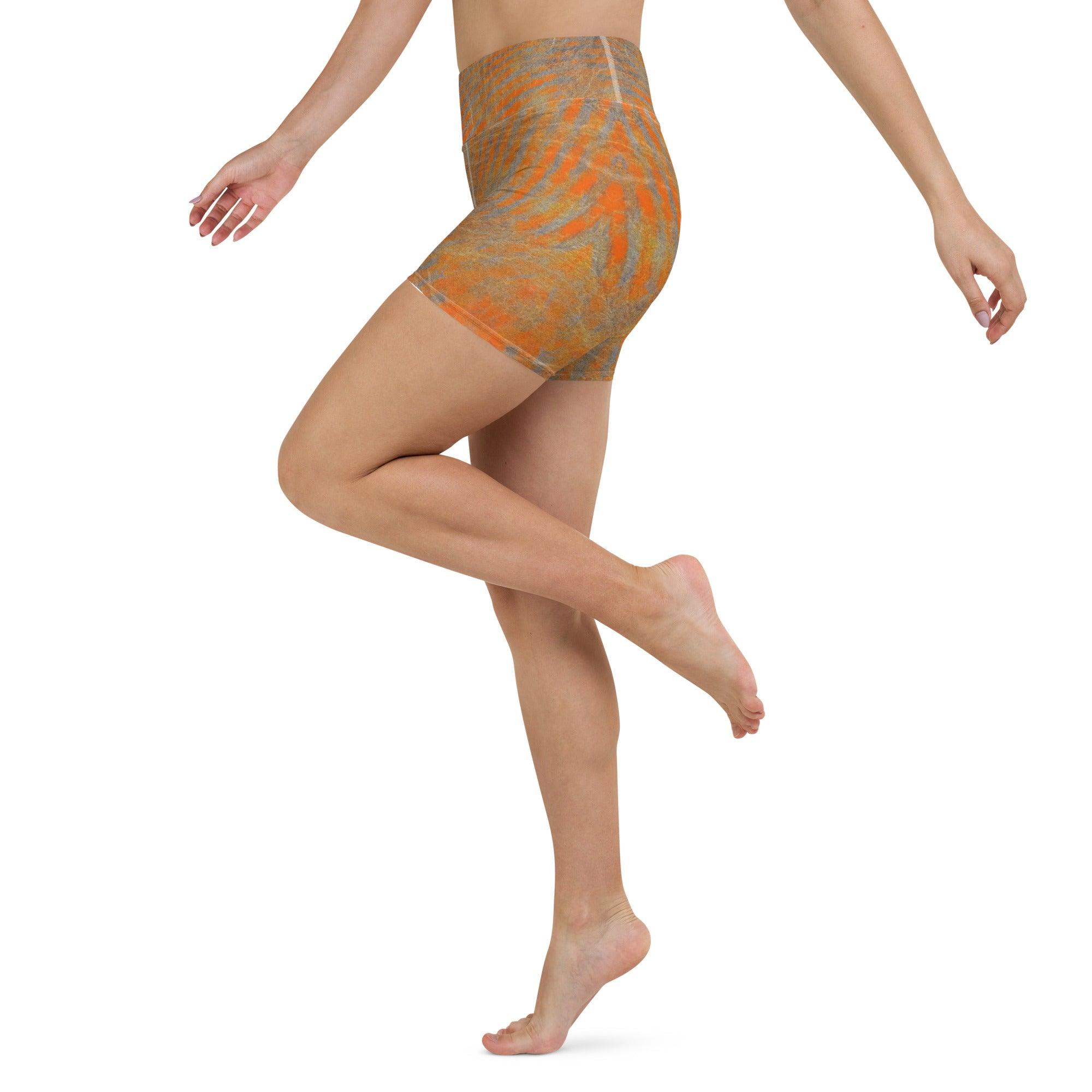 Energizing Orange Shorts for a lively yoga or fitness routine