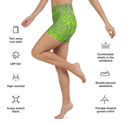 Eco-friendly style Green Yoga Shorts for the environmentally conscious yogi