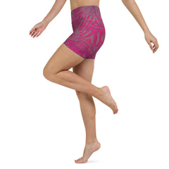 Bold Fuschia Yoga Shorts for a vibrant workout experience