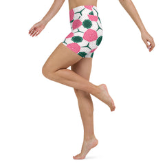 Radiant Rose Diamond Elegance Yoga Shorts