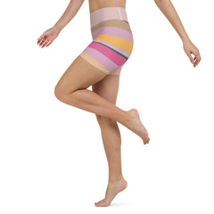 Fiesta Fiesta Colorful Stripe All-Over Print Yoga Shorts