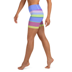 Cosmic Carnival Colorful Stripe All-Over Print Yoga ShortsShorts