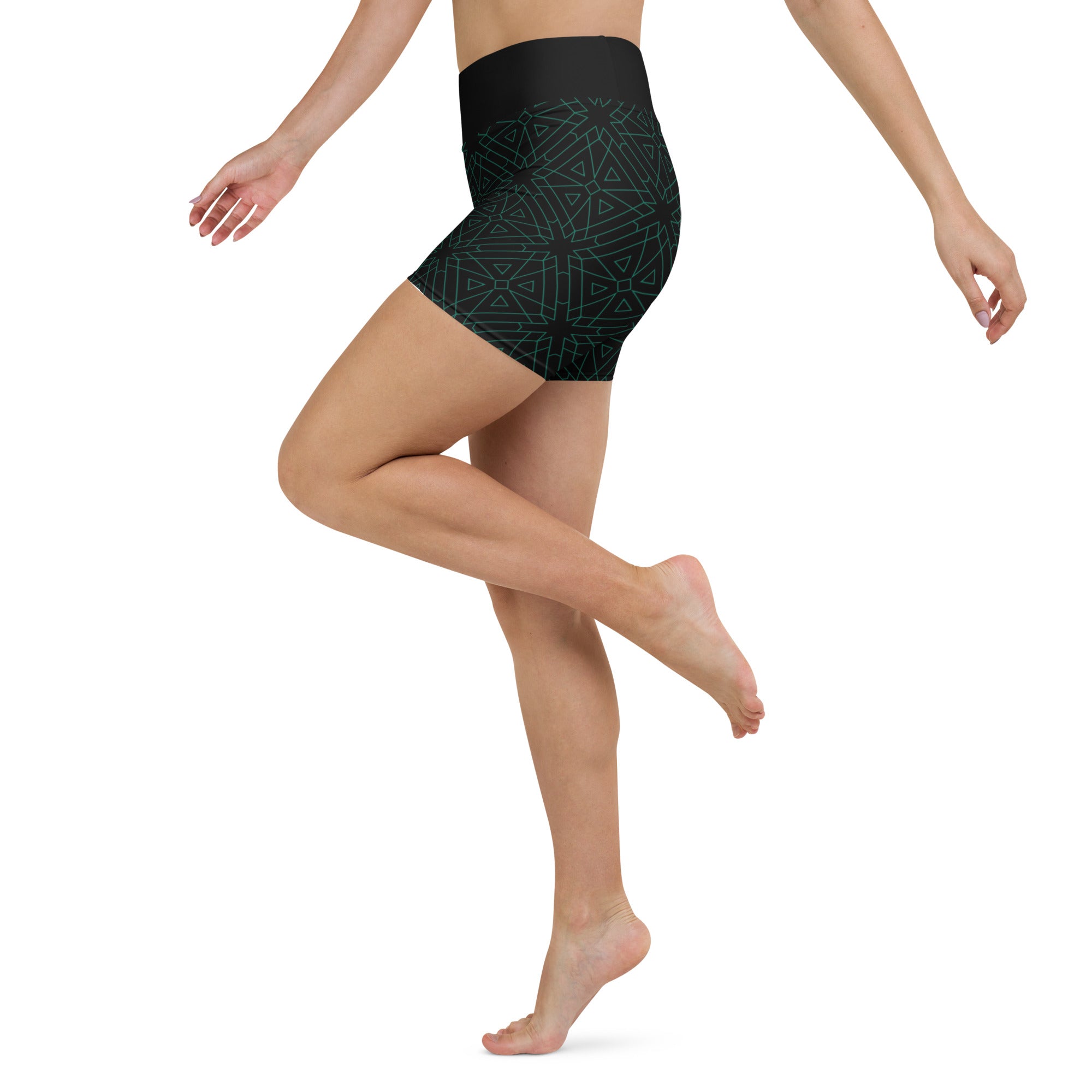 Zen Zephyr Yoga Shorts paired with a yoga mat and water bottle, ready for a workout session.