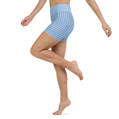 Denim Dreams Yoga Leggings showcased on a hanger, emphasizing their unique jean-like design.