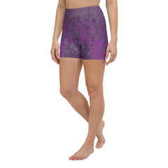 Rose Gold Fusion All-Over Print Yoga Shorts