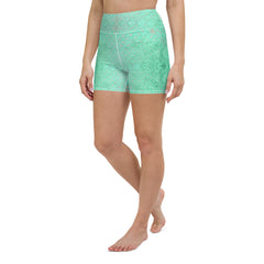 Satin Serenity Texture Yoga Shorts