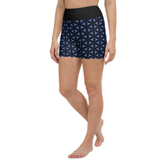 Monochrome Mosaic Yoga Shorts