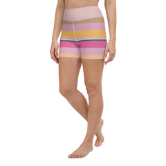 Fiesta Fiesta Colorful Stripe All-Over Print Yoga Shorts