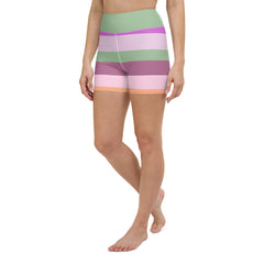 Kaleidoscope Vision Colorful Stripe All-Over Print Yoga Shorts