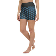 Mastering a challenging yoga pose in Zenith Zen Tristar Yoga Shorts.