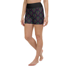 Woman wearing Urban Camo Yoga Shorts during yoga