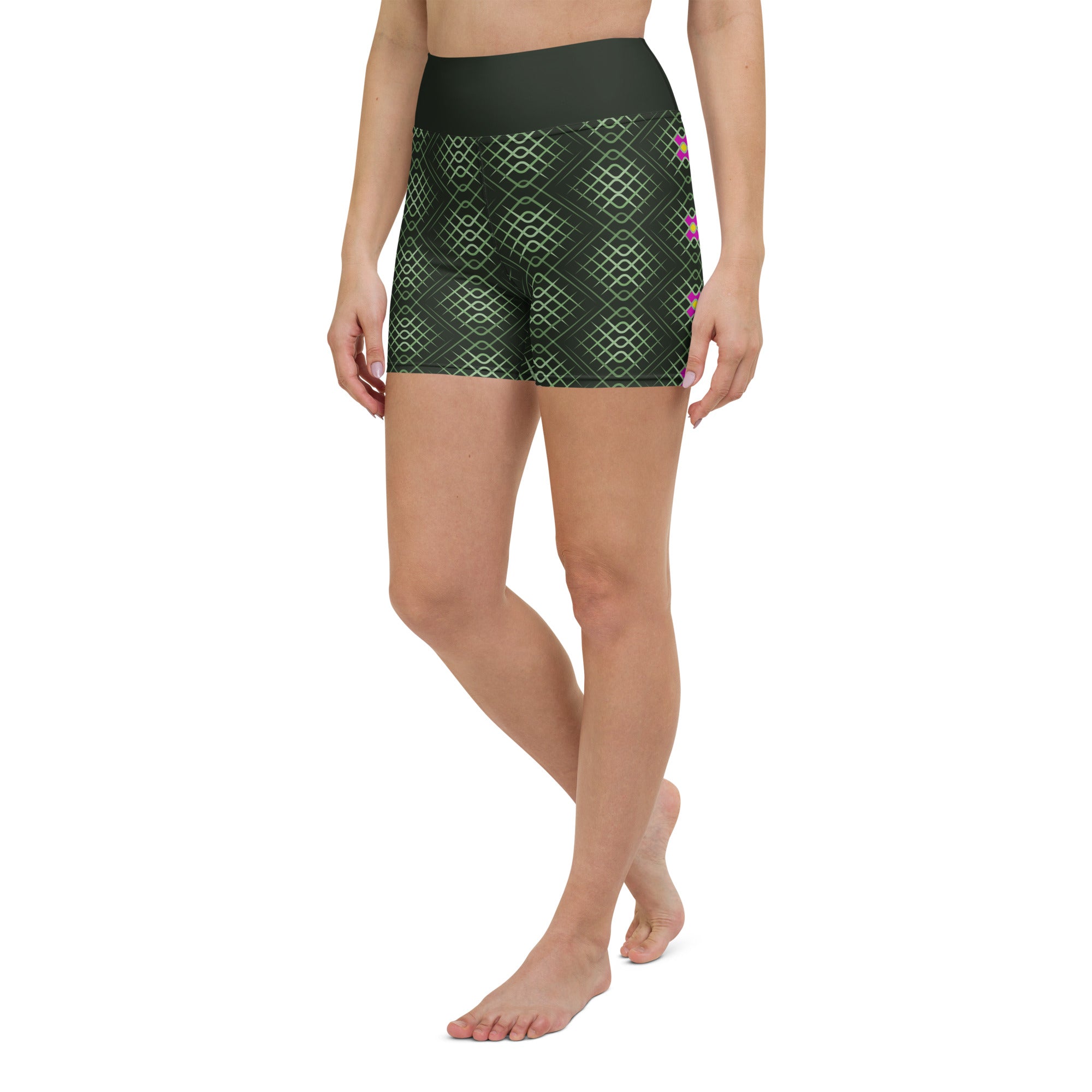 Side view of Retro Vibes Yoga Shorts