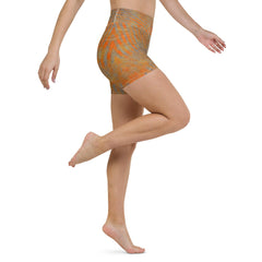 Bright and comfortable Orange Yoga Shorts, perfect for all yoga poses