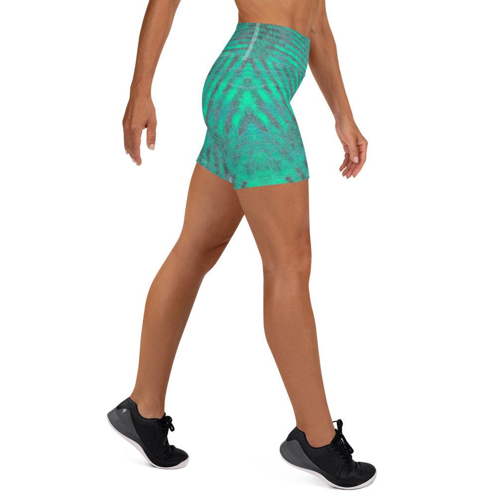 Sleek Aqua Shorts for yoga enthusiasts seeking style and flexibility