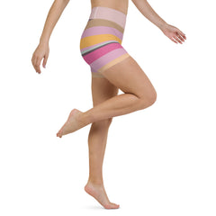 Fiesta Fiesta Colorful Stripe All-Over Print Yoga Shorts