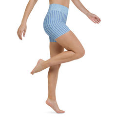 Wearing Denim Dreams Yoga Leggings during a meditation session, showcasing comfort and style.