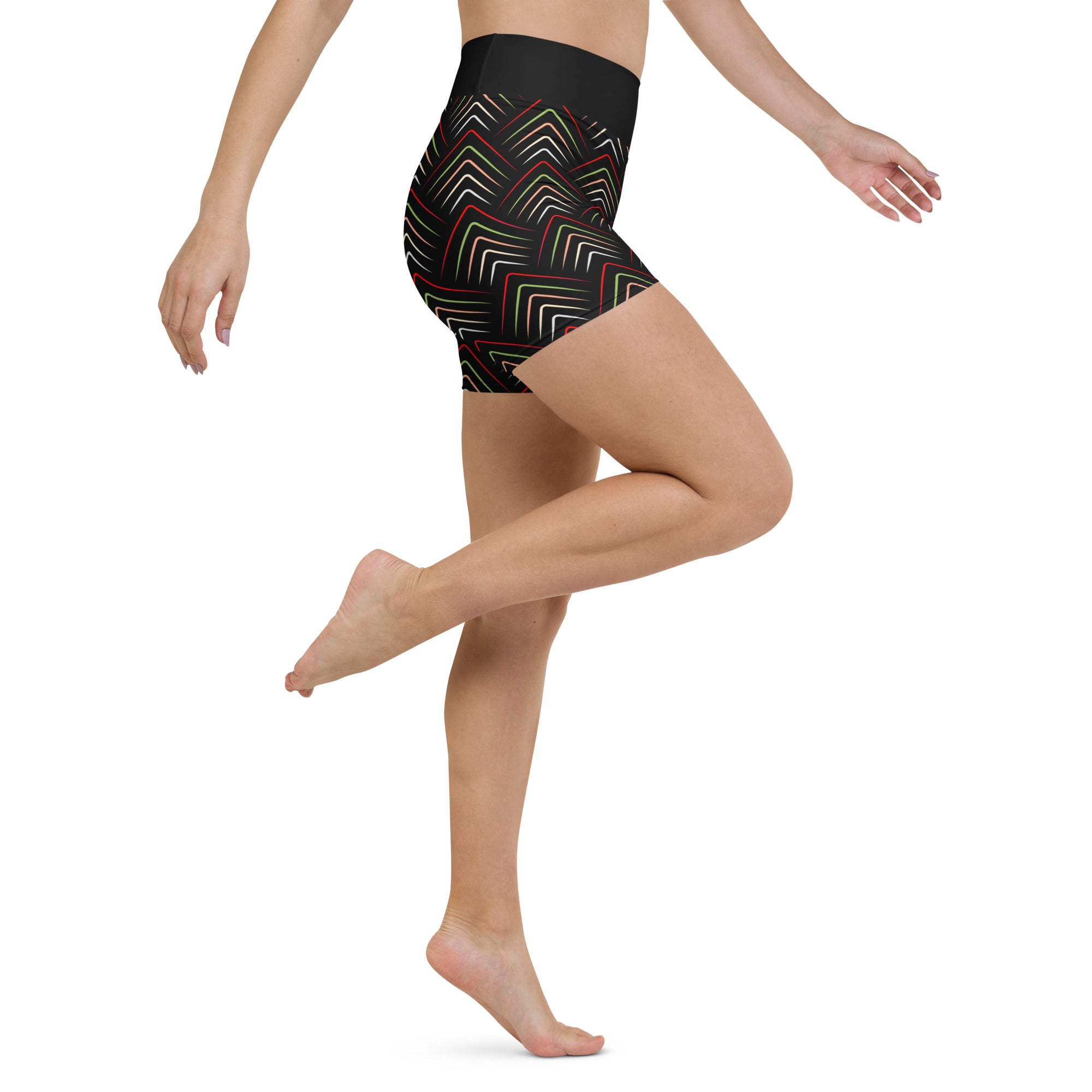 Casual look with Geometric Bliss Yoga Shorts outdoors