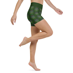 Tropical Breeze Yoga Shorts product shot on white background