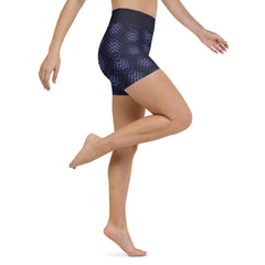 Athletic yoga shorts with Geometric Burst design