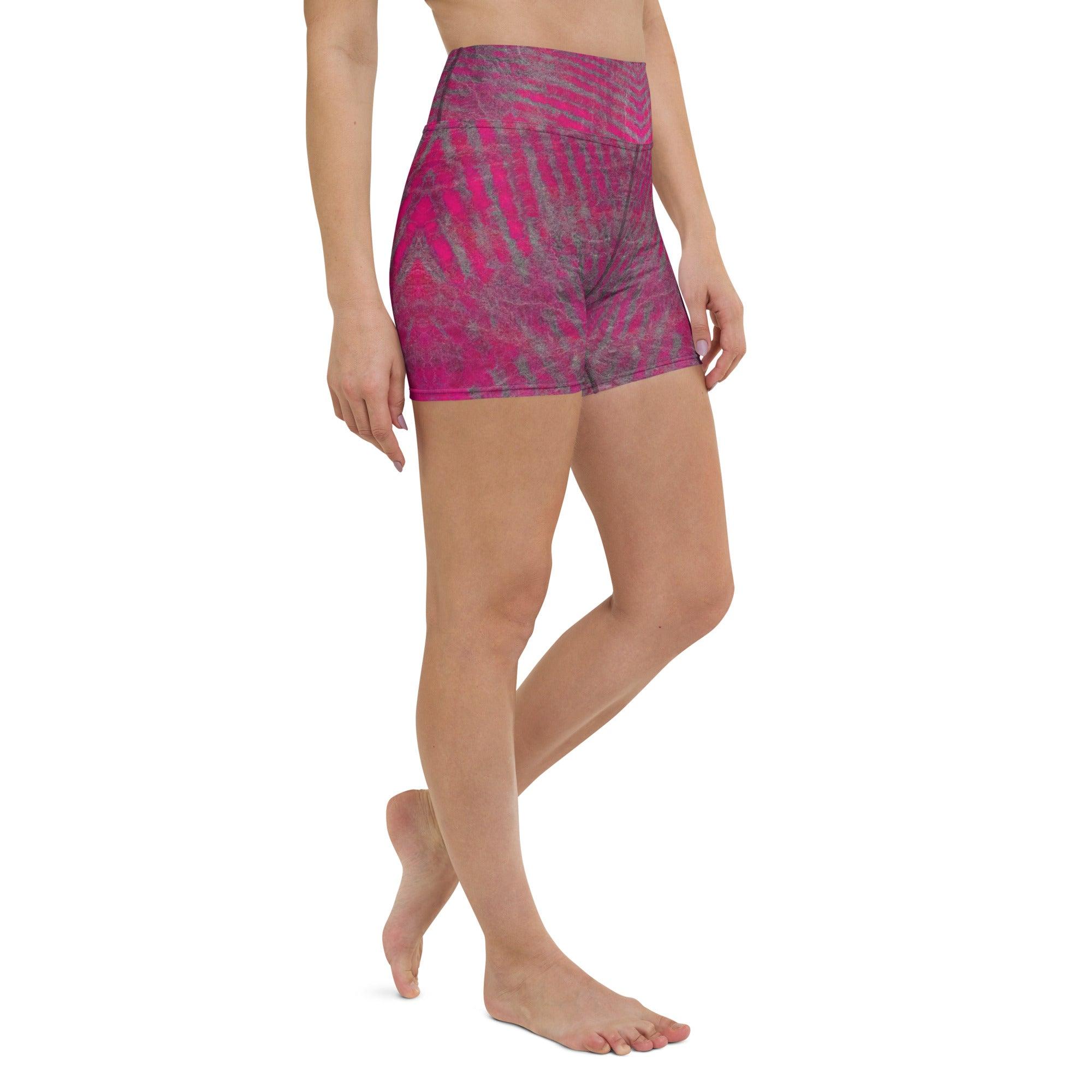 Vibrant Fuschia Yoga Shorts, adding flair to your yoga wardrobe