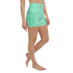 Satin Serenity Texture Yoga Shorts