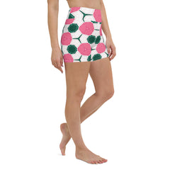 Radiant Rose Diamond Elegance Yoga Shorts