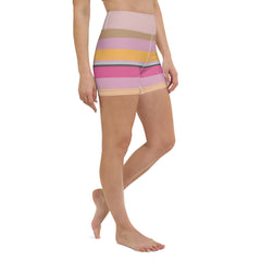 Fiesta Fiesta Colorful Stripe All-Over Print Yoga Shorts