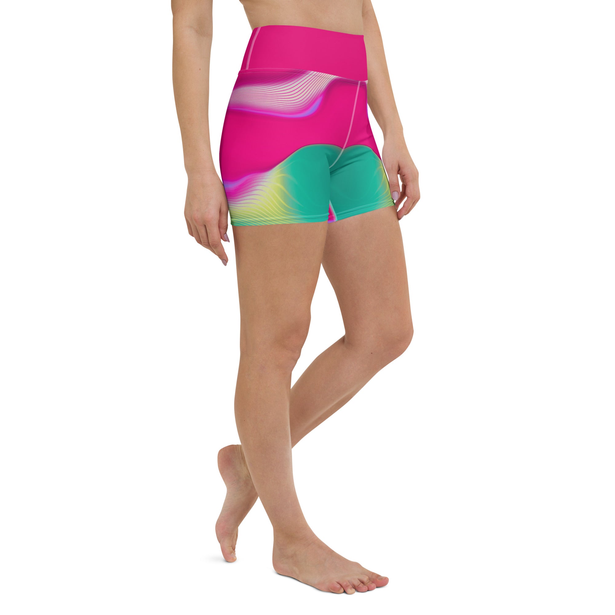 Pairing Radiant Ripple Yoga Shorts with a tank top for a stylish fitness look.