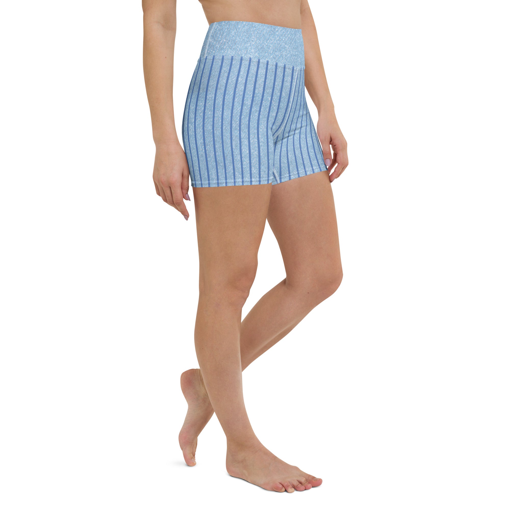 Active lifestyle captured in Denim Dreams Yoga Leggings, perfect for the gym or casual wear.