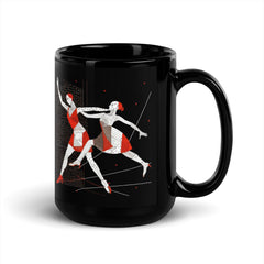 Alluring Feminine Dance Posture Black Glossy Mug - Beyond T-shirts