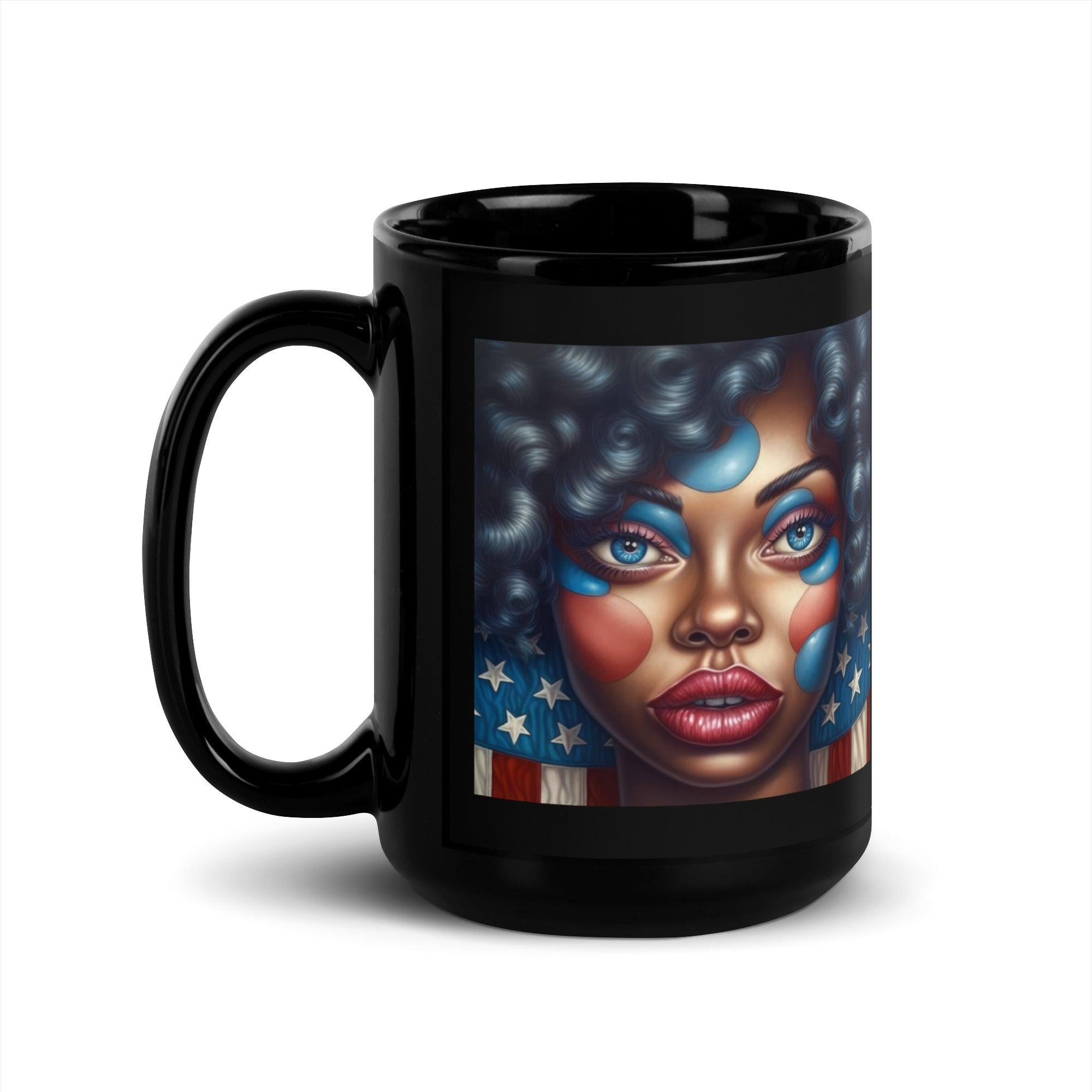 America The Beautiful Black Glossy Mug - Beyond T-shirts