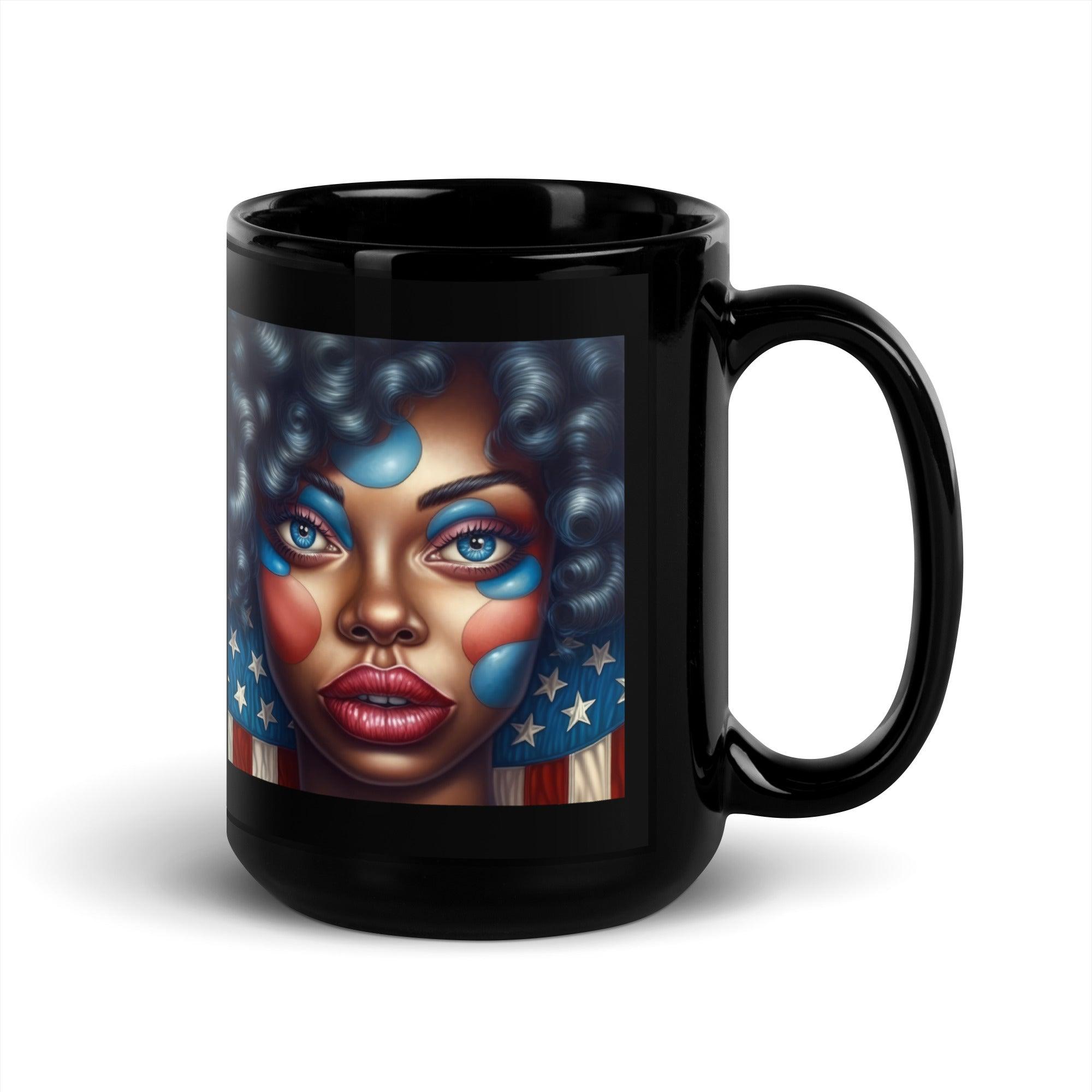 America The Beautiful Black Glossy Mug - Beyond T-shirts