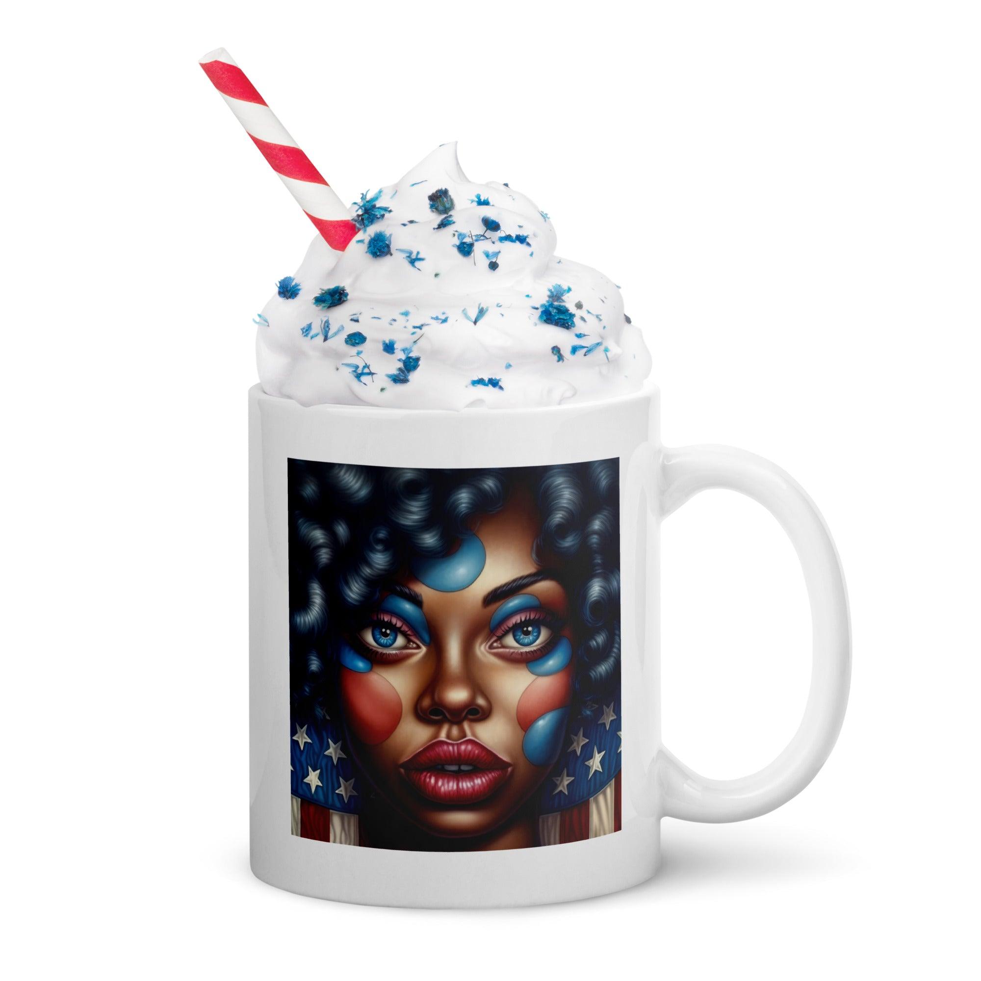 America The Beautiful White Glossy Mug - Beyond T-shirts