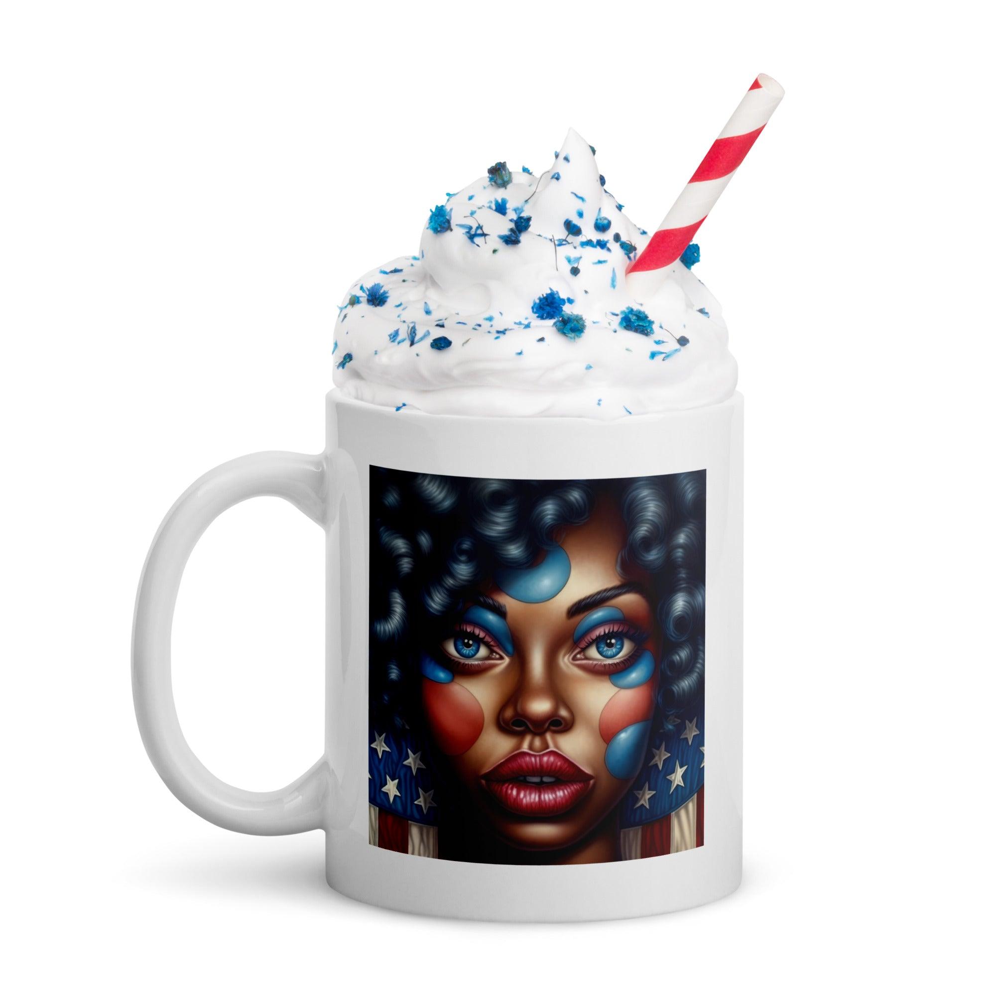 America The Beautiful White Glossy Mug - Beyond T-shirts