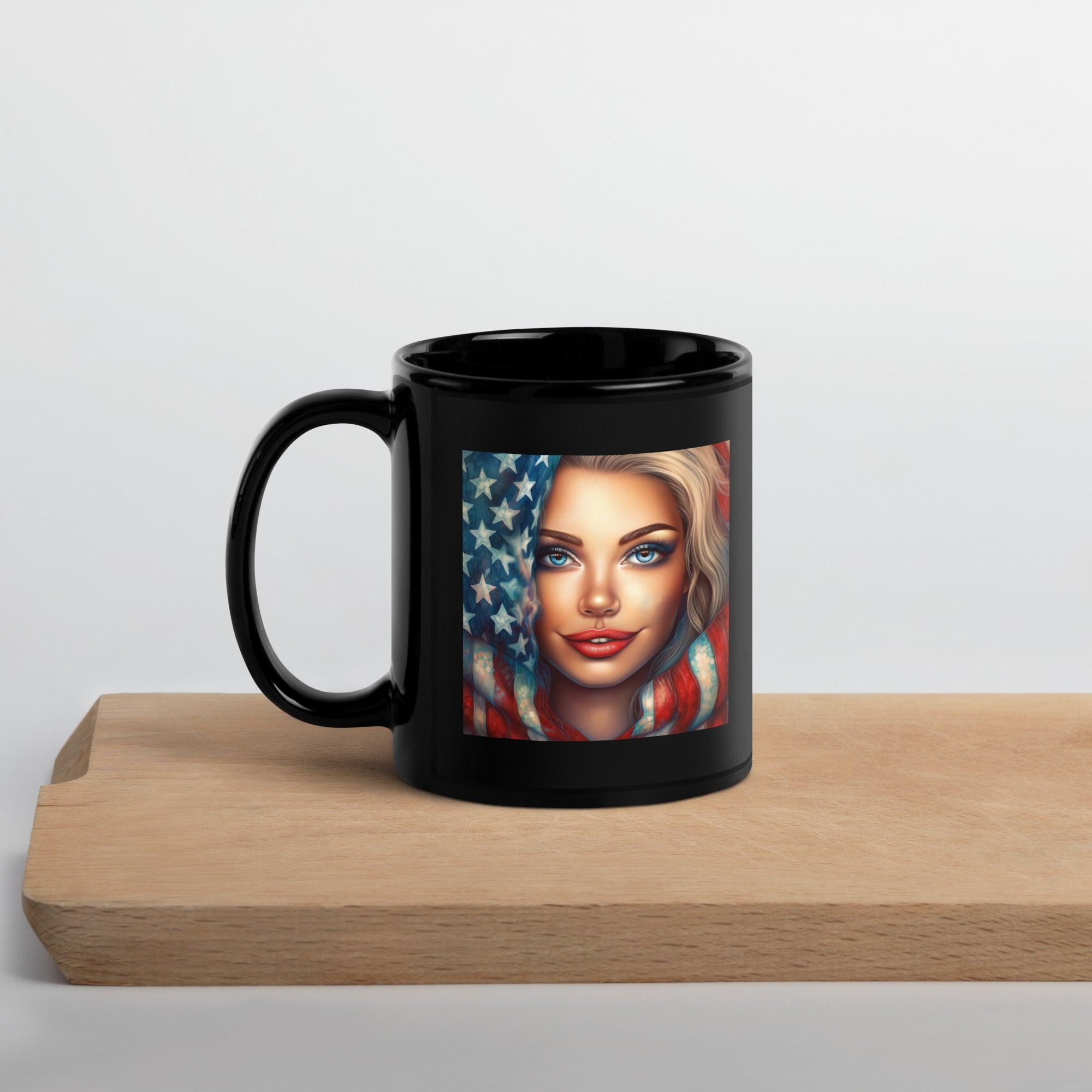 American Aspiration Black Glossy Mug - Beyond T-shirts