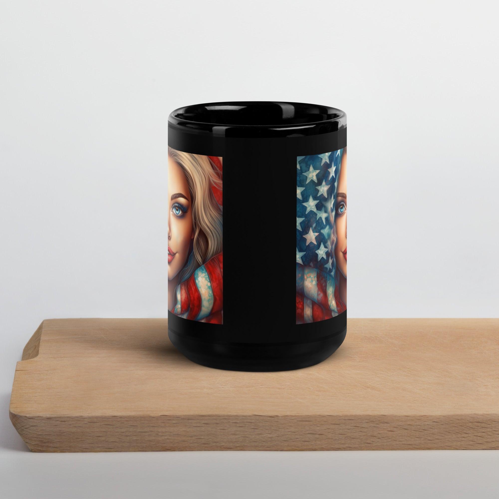 American Aspiration Black Glossy Mug - Beyond T-shirts