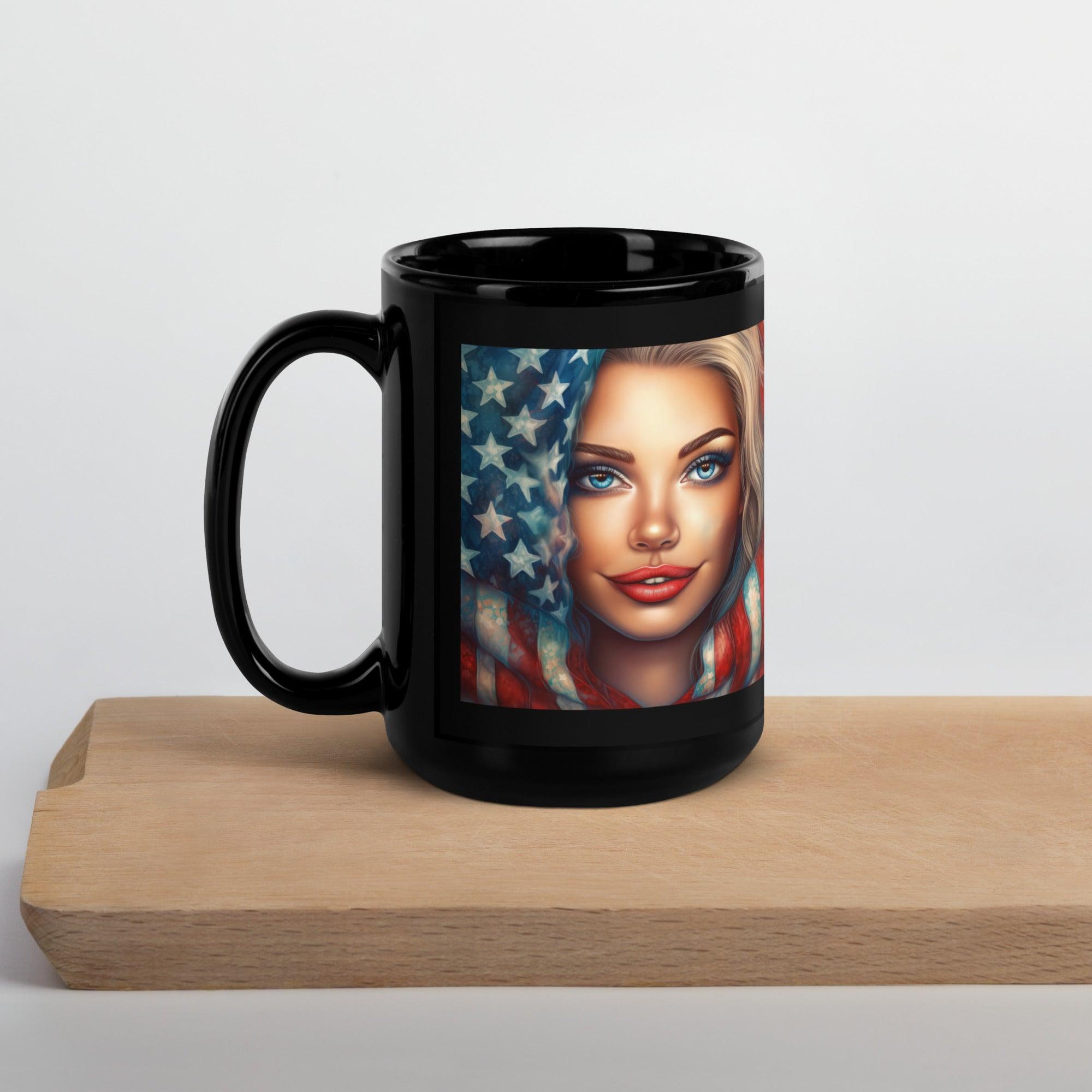 American Aspiration Black Glossy Mug - Beyond T-shirts